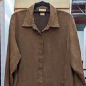 Vintage Cotton Ginny Suede-Like Jacket c 1990s – Plus Size Small